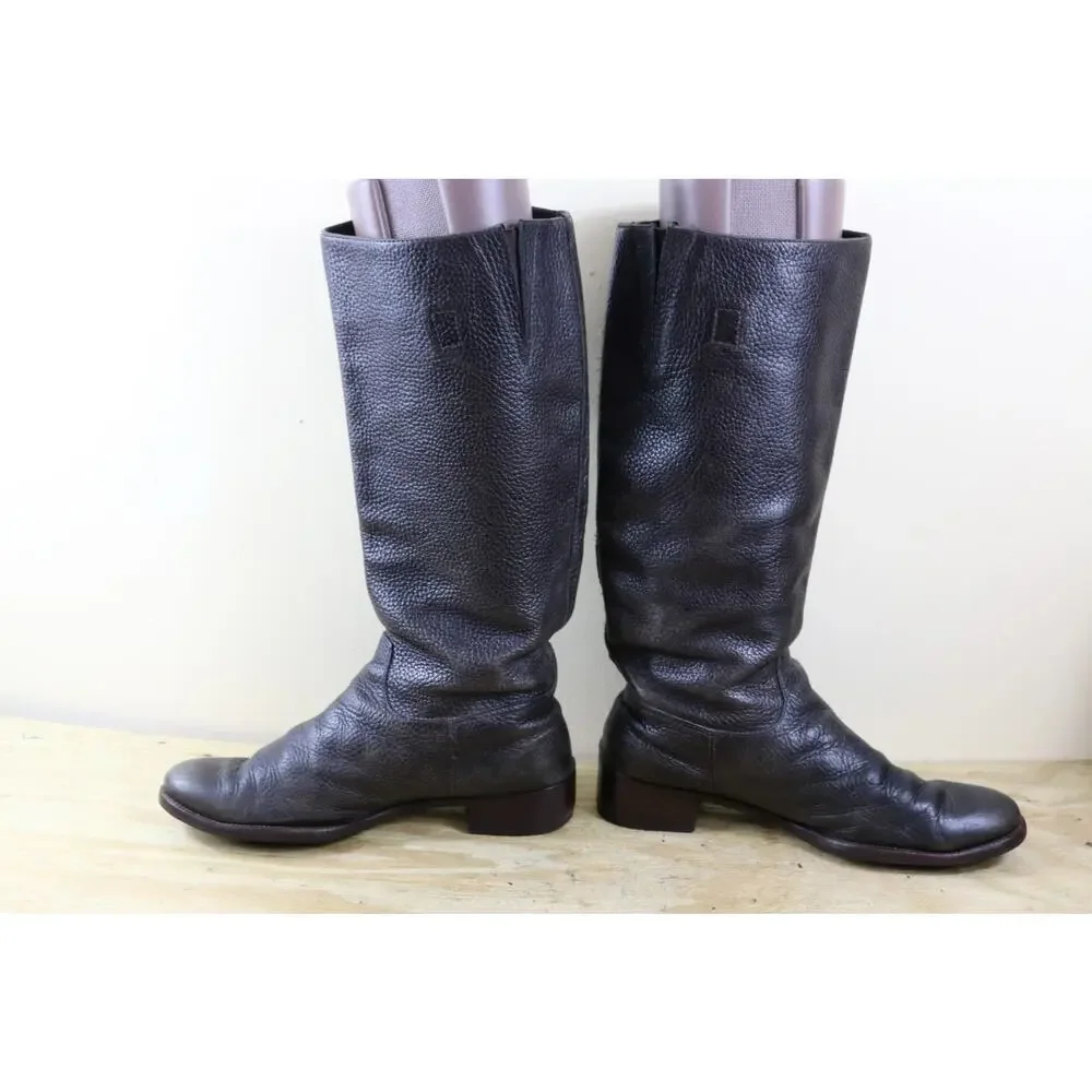 Tory Burch Boots 9M Brown Leather Keaton Riding Pull On Tall Equestrian